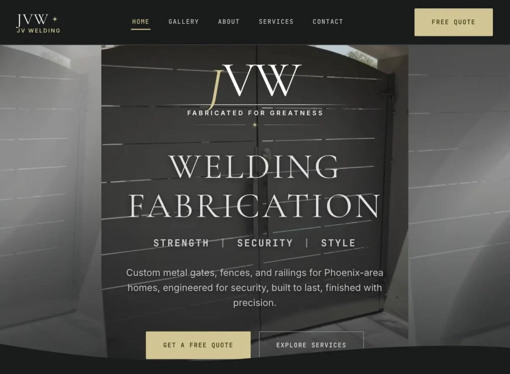 Sitio web de JV Welding