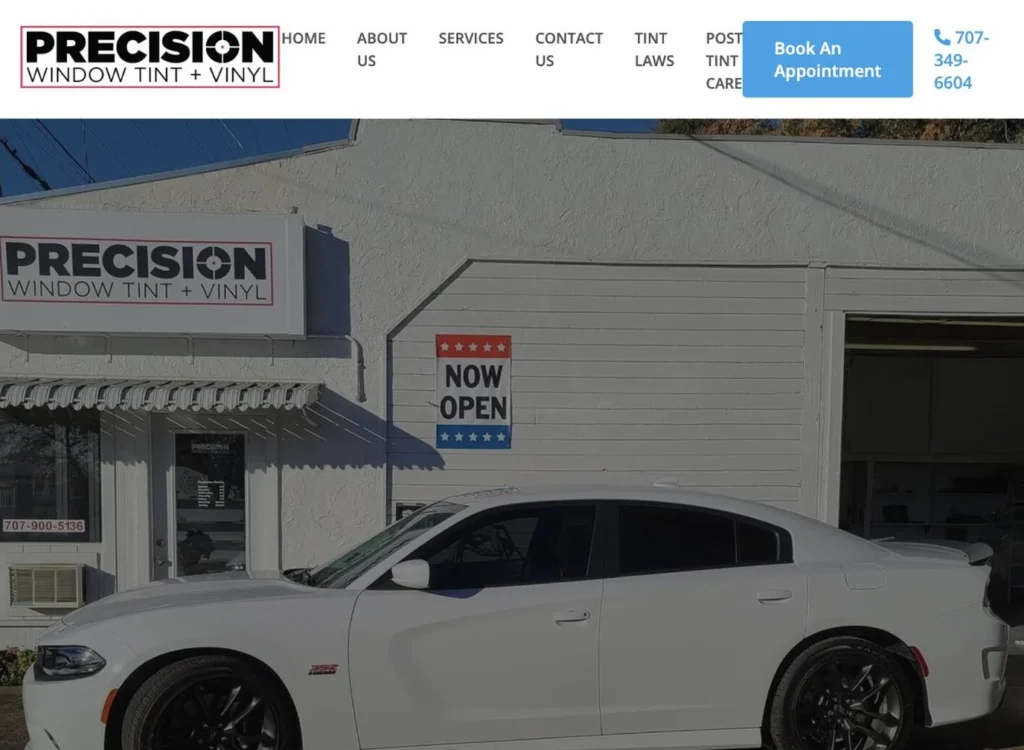 Sitio web de Precision Tint Services